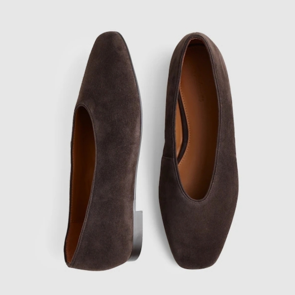 New! Madewell The Mylie Ballet Flat in Leather Suede Dark Carob 9.5